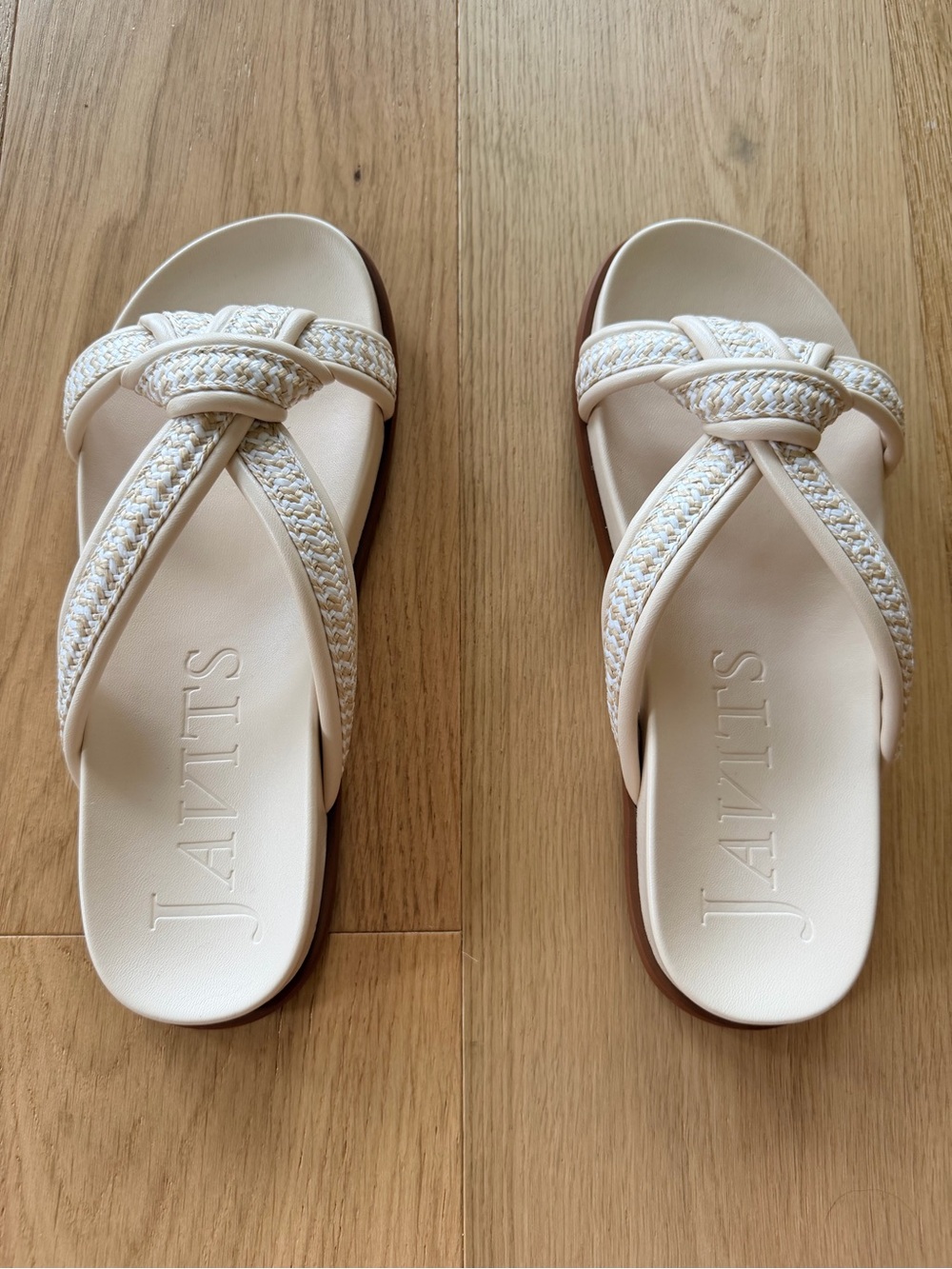 Eric Javits Notti Raffia Padded Footbed Slide White NIB - Picture 4 of 6